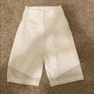 White biker shorts